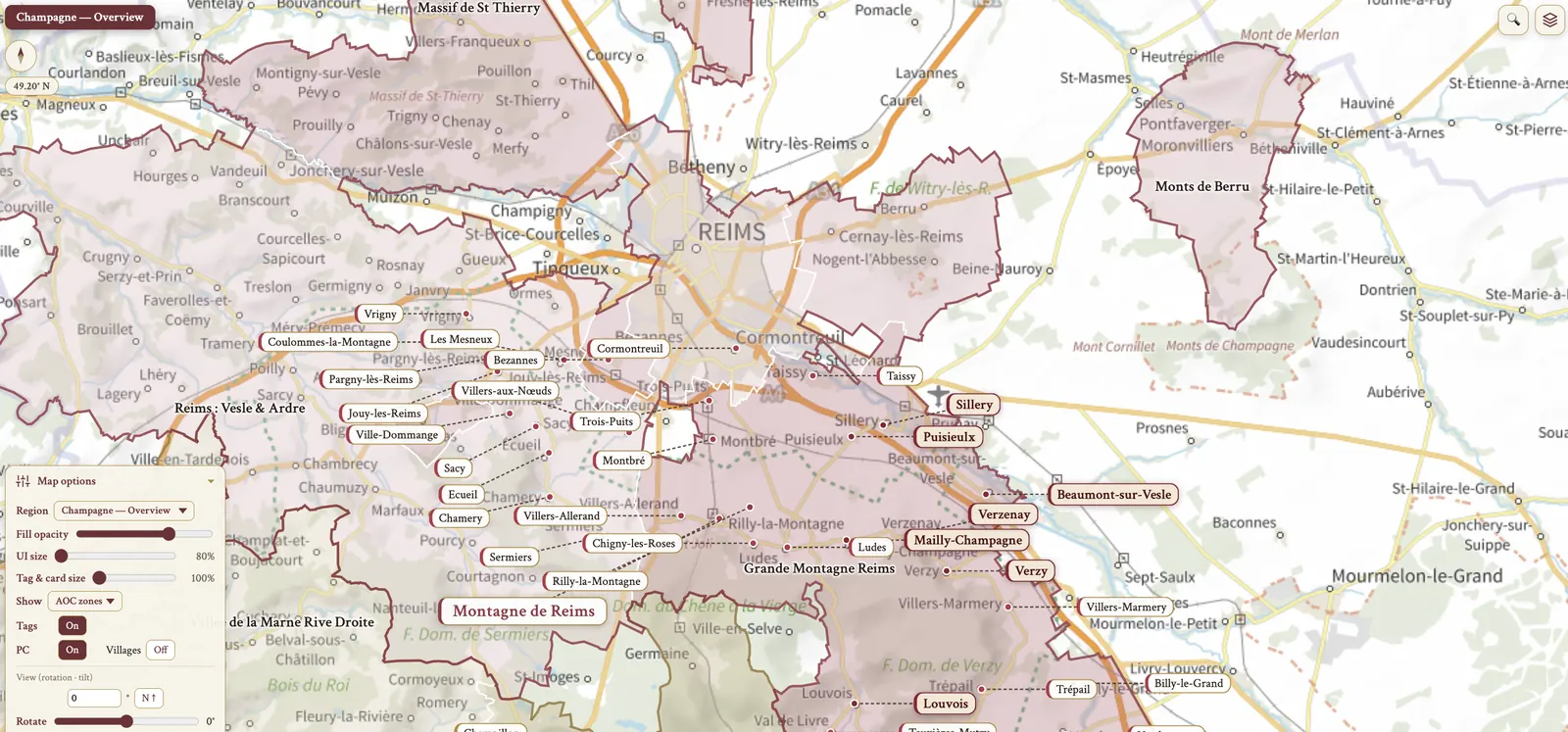 Champagne · Map options